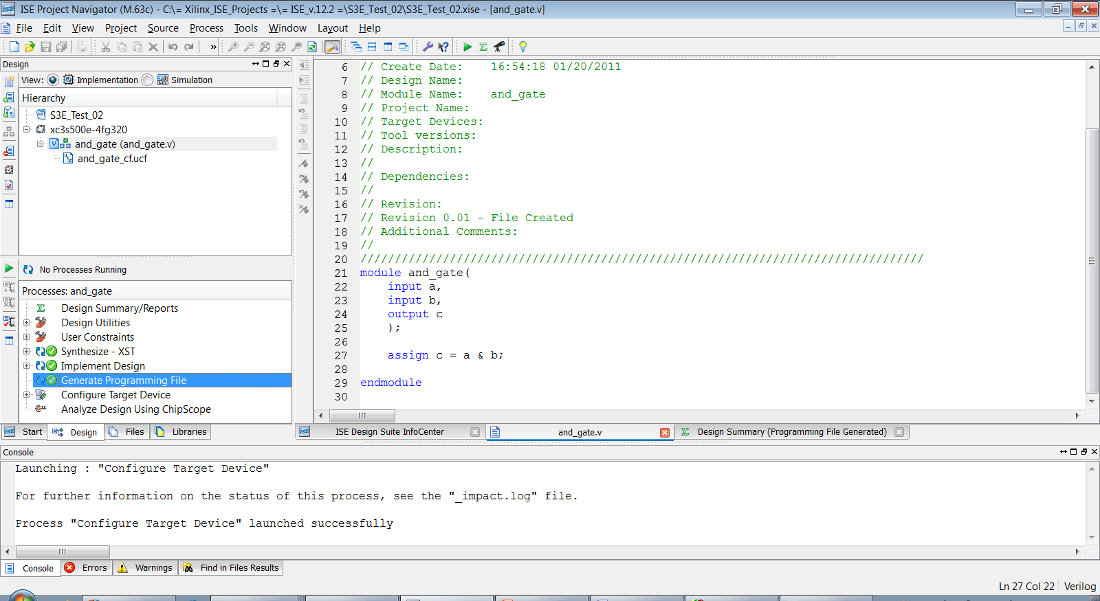 Tutorial #2: Digilent Spartan 3E + Xilinx ISE + Verilog