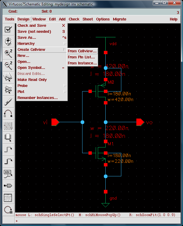 Tutorial #1: Drawing Transistor-Level Schematic with Cadence Virtuoso